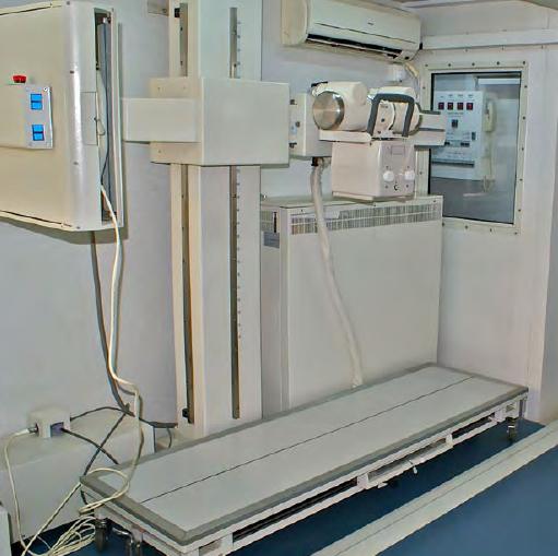 Equipo de rayos X instalado en contenedor