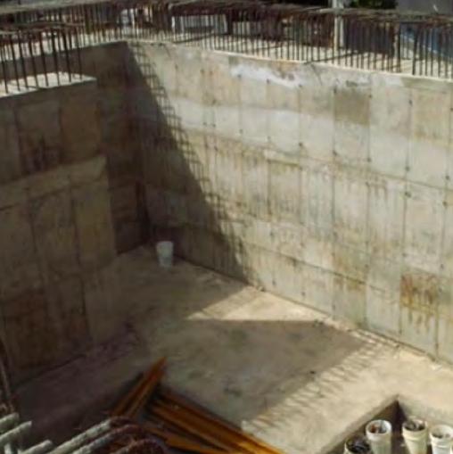 Muros de concreto armado de un búnker